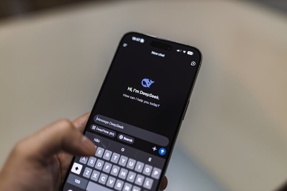 AI powered chatbot on smartphone screen