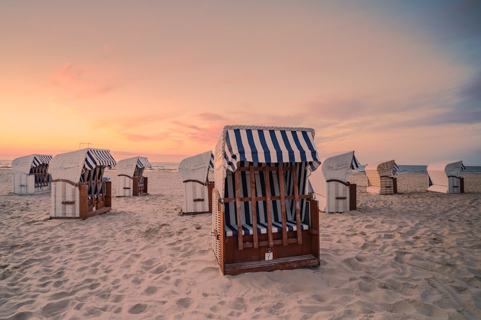 baltic sea beach sunset