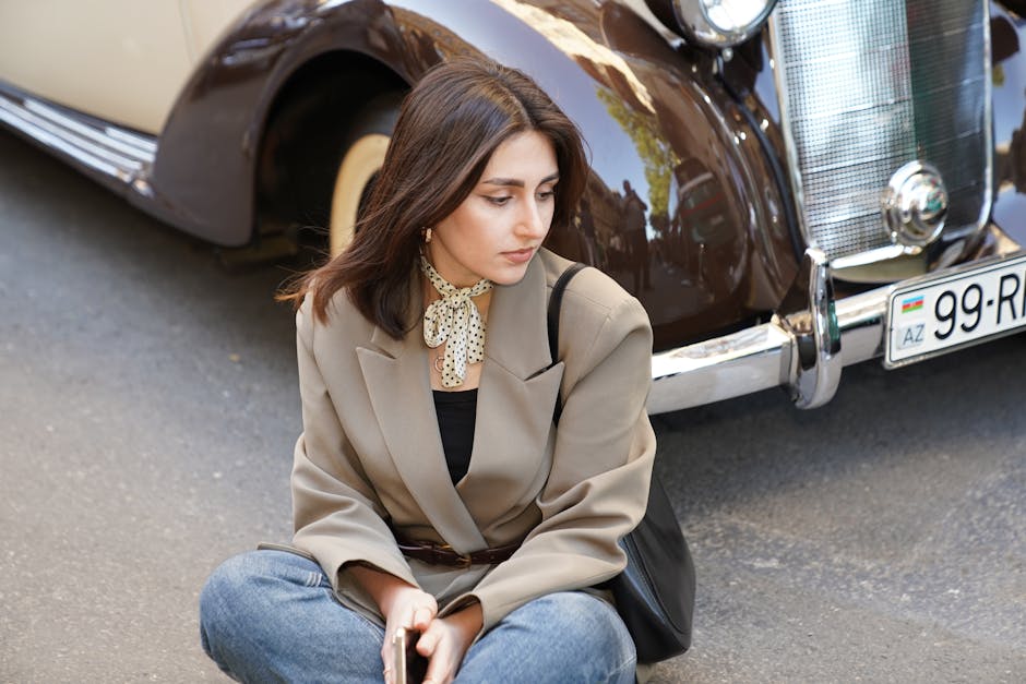 Blazer and jeans street style Paris