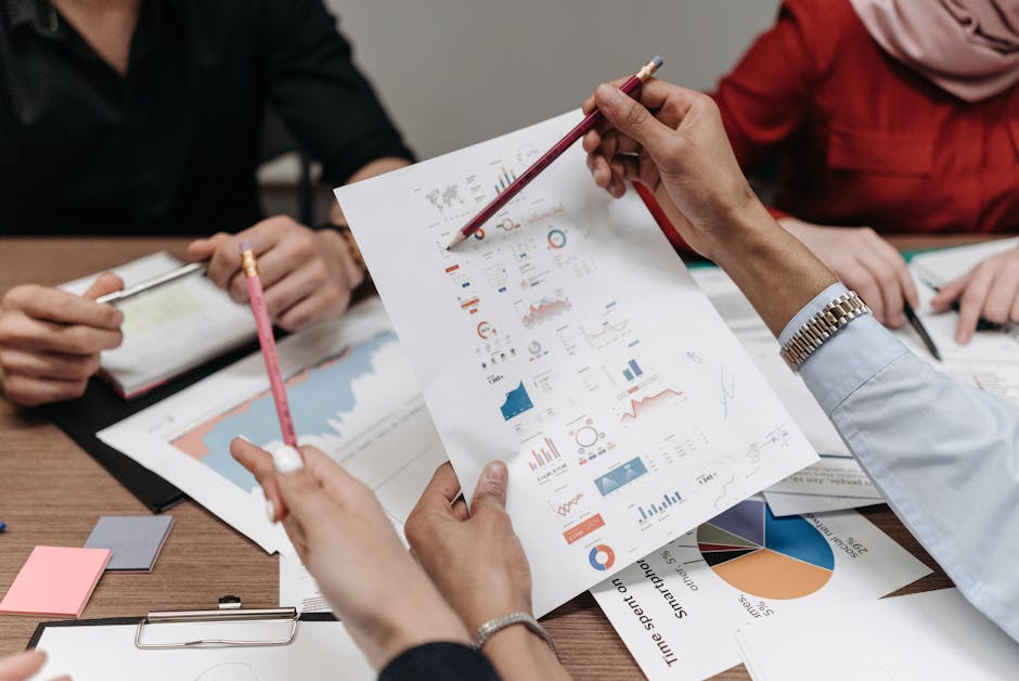 brazilian business meeting with AI charts