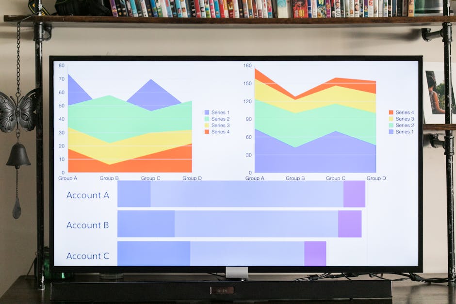 comparison table data analysis with charts on screen