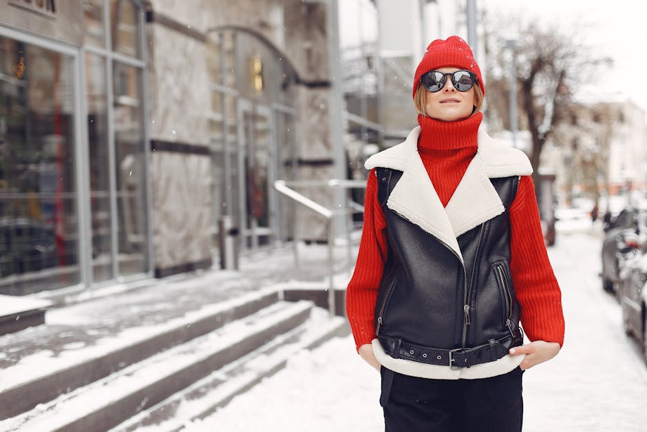 cozy winter fashion on street
