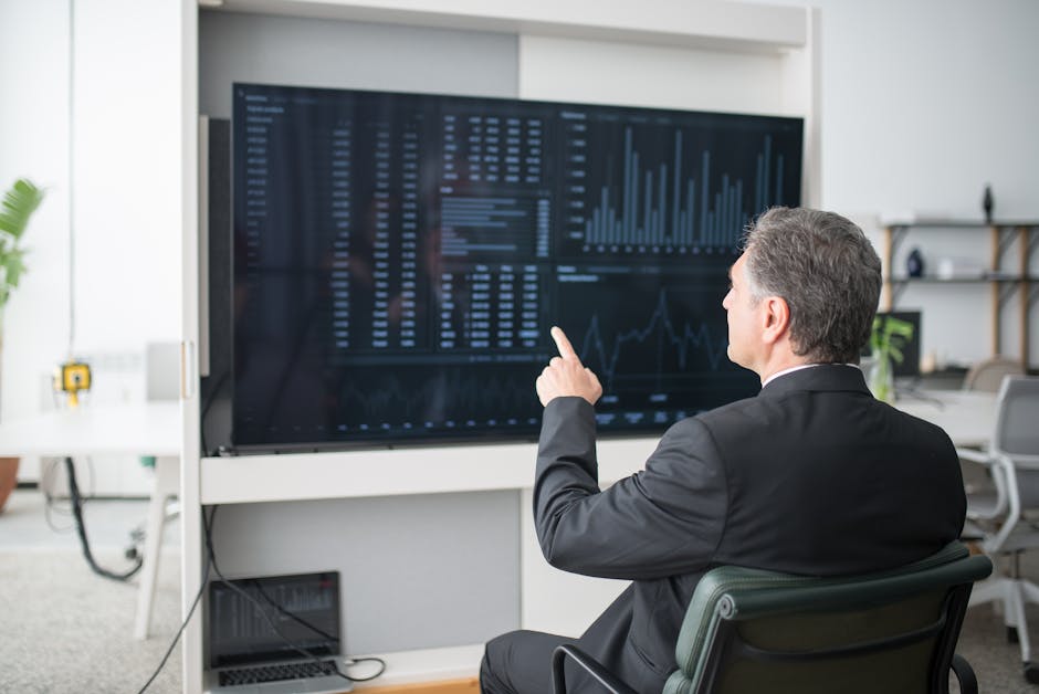 data visualization dashboard on large screen