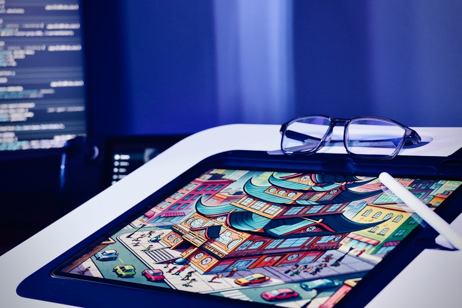 digital art creation on screen