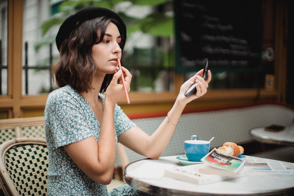 french woman drinking coffee