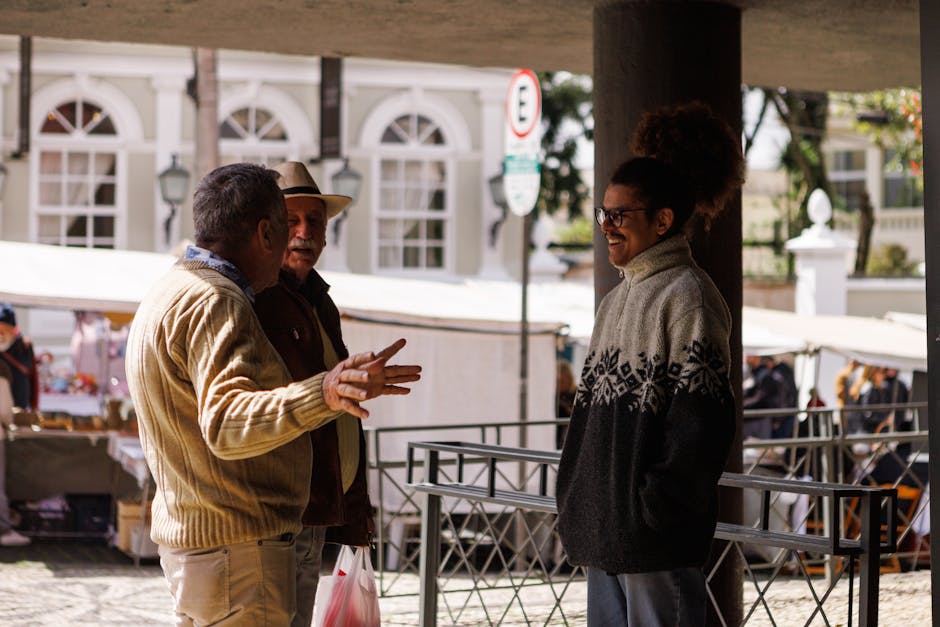 friends talking street fashion brazil