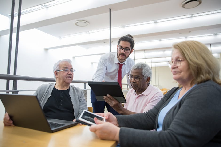 group of people learning technology together