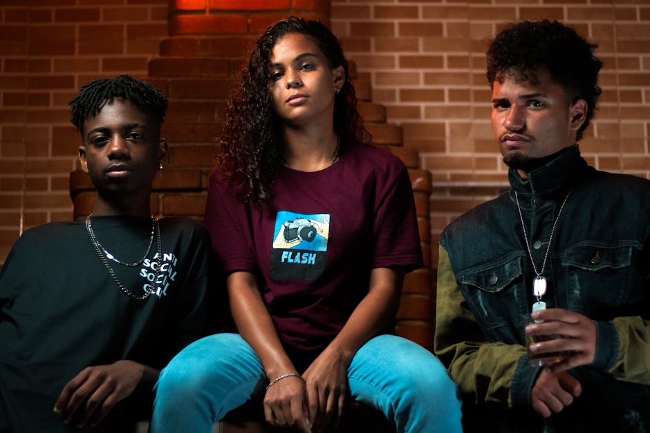 group of young people in urban clothing brazil