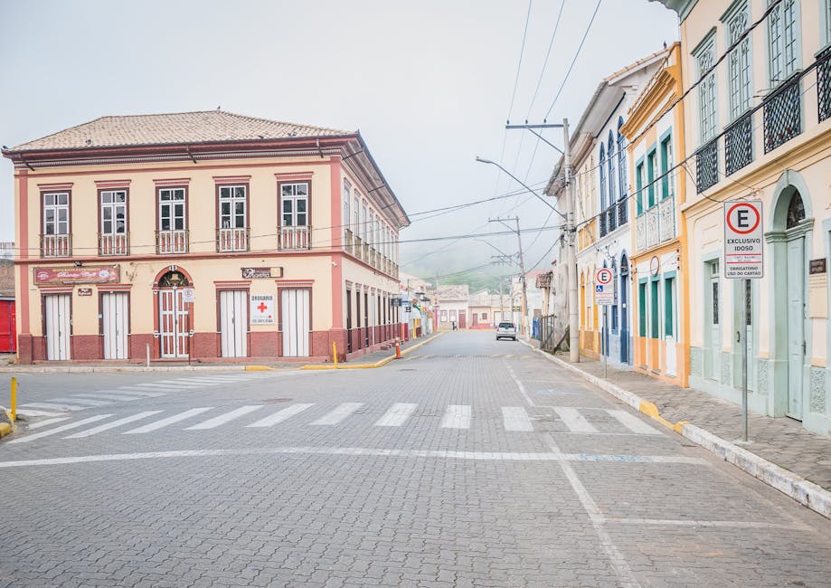 historic brazilian colonial town street