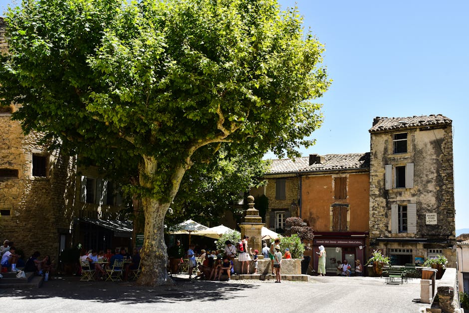 man relaxing at summer cafe in south of france