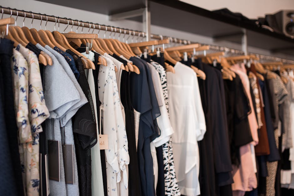 men's clothing on display in a modern boutique