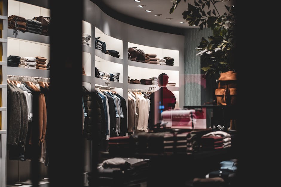 men's fashion store interior with elegant clothes