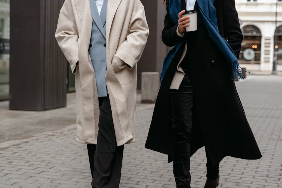 people in city winter coats