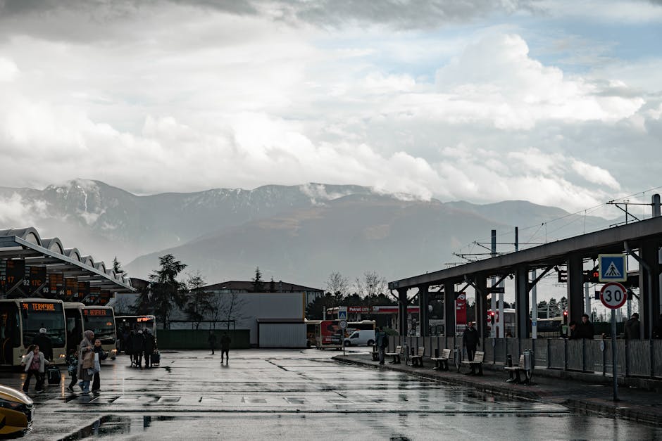 people waiting for bus at station