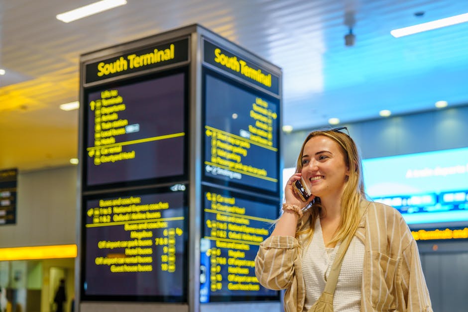 person checking flight information on phone