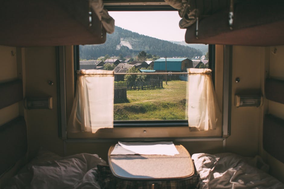 Scenic train journey through Polish countryside