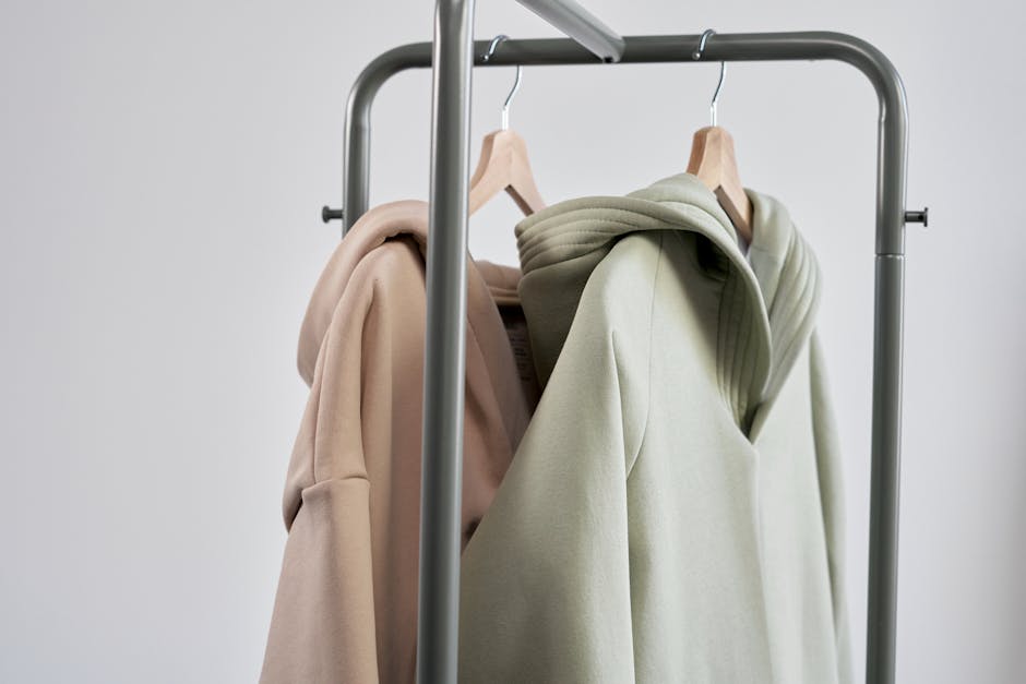 Stylish clothes on hangers minimal