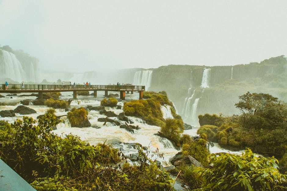 waterfall hiking trail Brazil