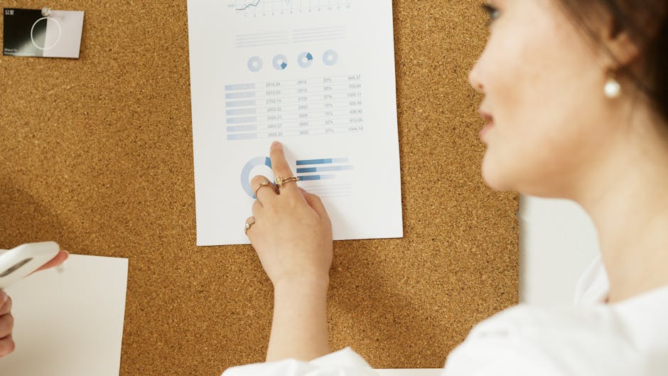 woman analyzing data graph