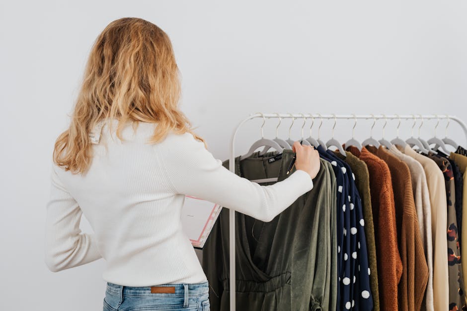 woman browsing clothes rack