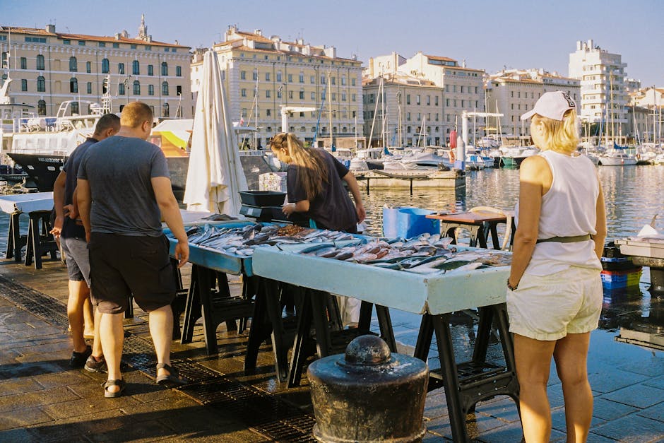 woman enjoying summer market south france
