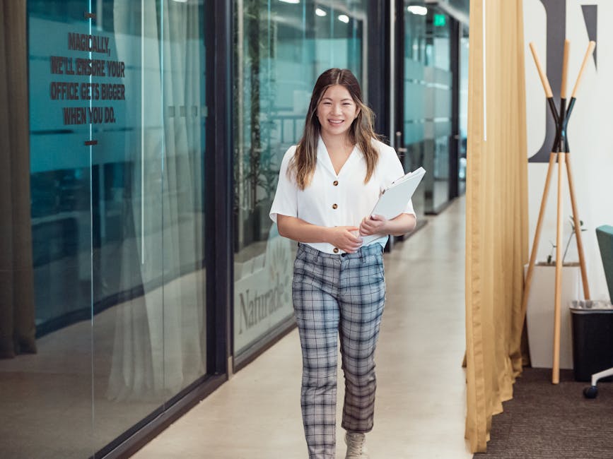 woman in business casual office