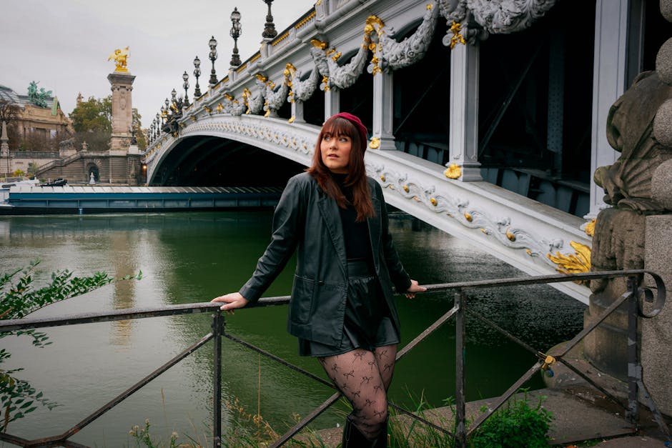 woman in stylish autumn outfit walking in paris