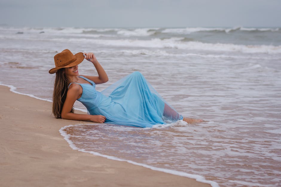 woman summer dress beach