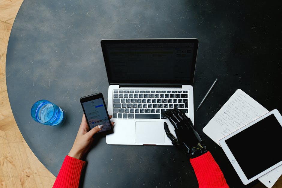 woman working efficiently with AI tools