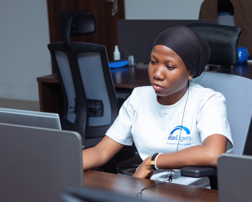 woman working in modern office